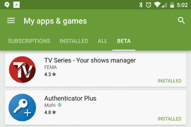 google play beta column